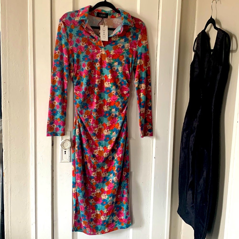 NWT Cider  boho floral long dress size large